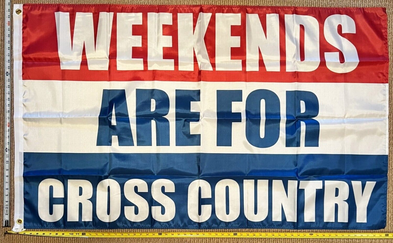 Cross Country Flag Sports Man Cave College Dorm Room Sign USA 3x5ft