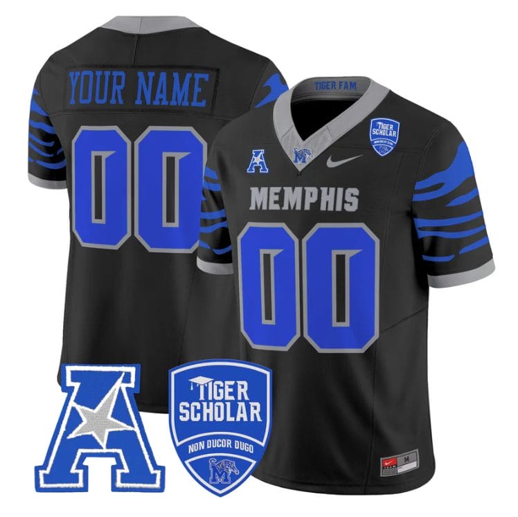 Custom Memphis Tigers Jersey Name, Number 2025 Vapor Limited Stitched Black