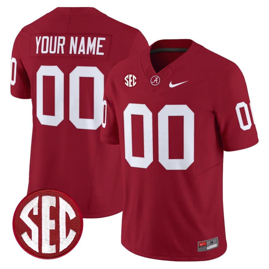 Alternative view of Custom Alabama Crimson Tide Jersey Name, Number Vapor Limited Stitched