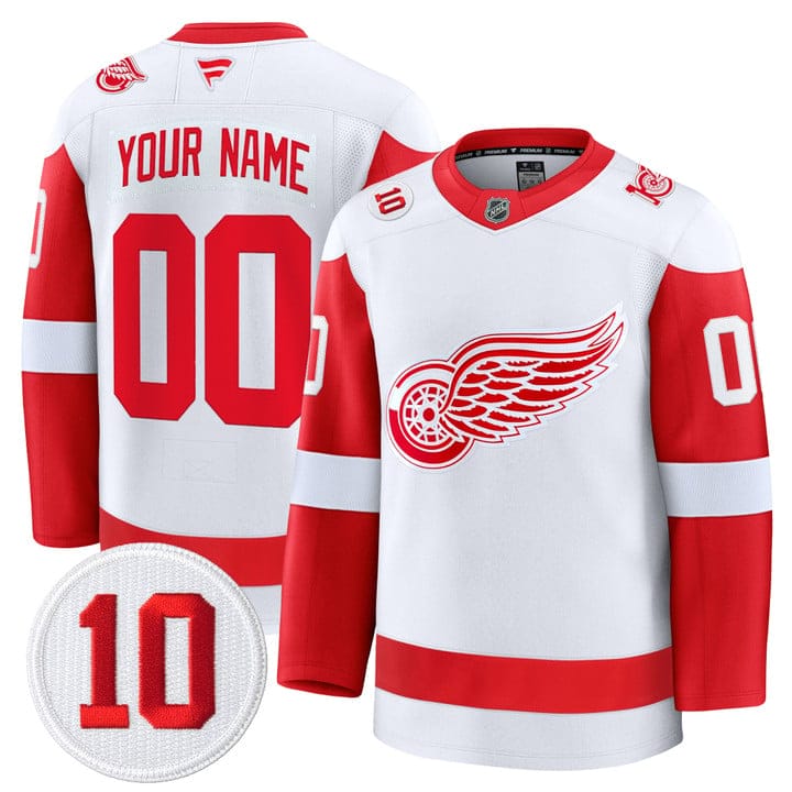 Custom Detroit Red Wings Jersey Name, Number #10 Alex Delvecchio Honoring Stitched - Image 2