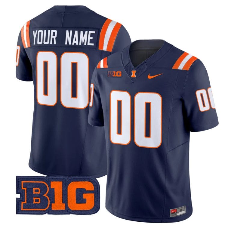 Custom Illinois Fighting Illini Jersey 2025 Vapor Limited Stitched - Image 3