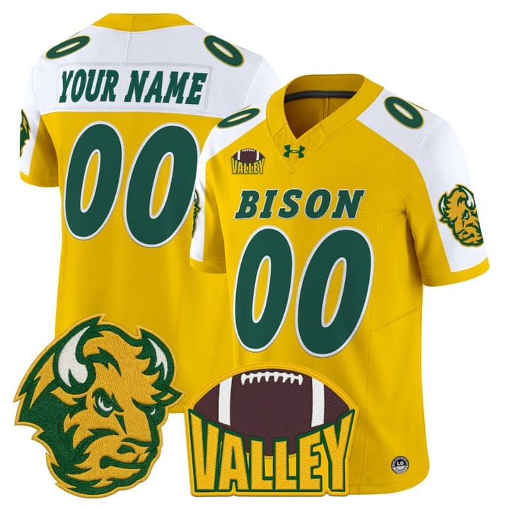Alternative view of Custom North Dakota State Bison Jersey 2025 Vapor Limited Stitched