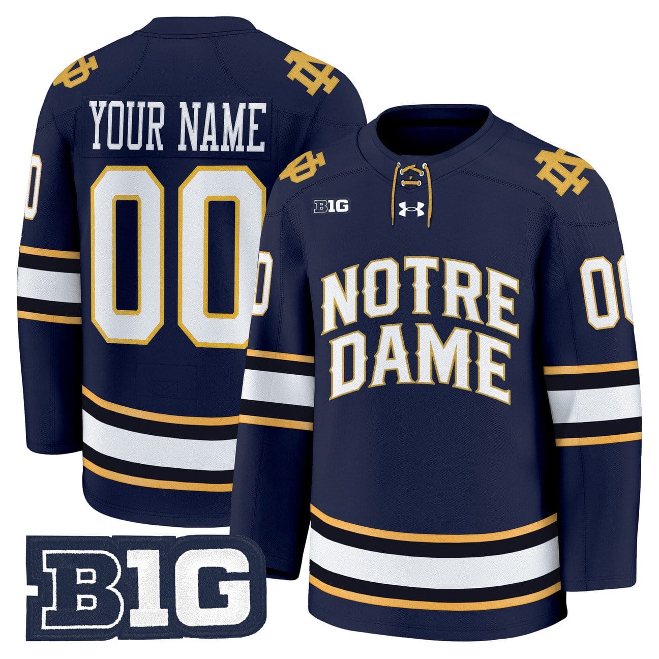 Custom Notre Dame Fighting Irish Jersey 2025-26 Premium Stitched - Image 3