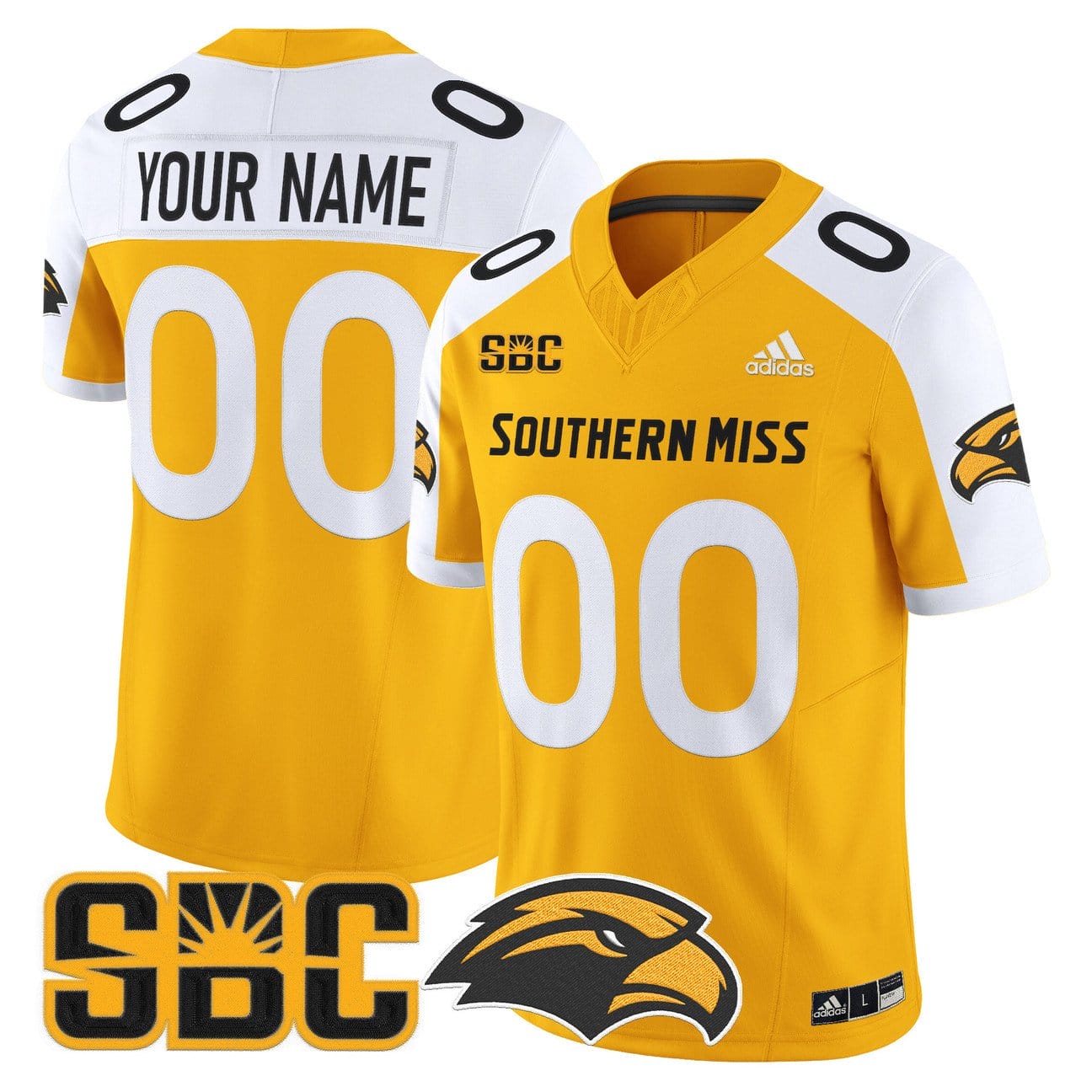 Custom Southern Miss Golden Eagles Jersey 2025 Vapor Limited Stitched - Image 3