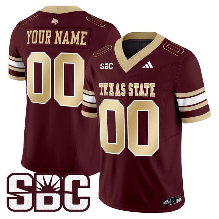 Custom Texas State Bobcats Jersey Name, Number 2025 Limited Stitched - Image 5