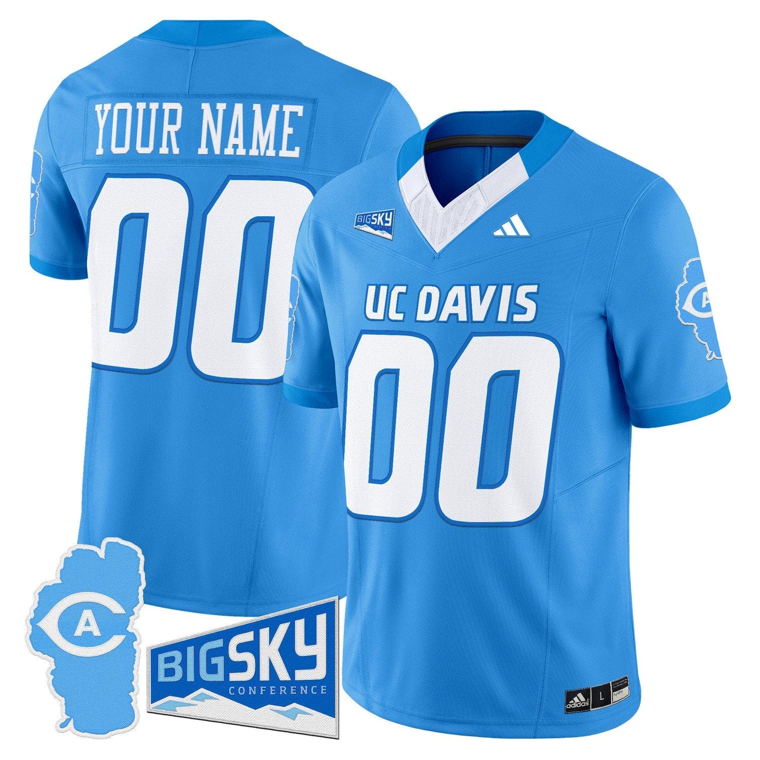 Custom UC Davis Aggies Jersey 2025 Lake Tahoe Patch Stitched - Image 3