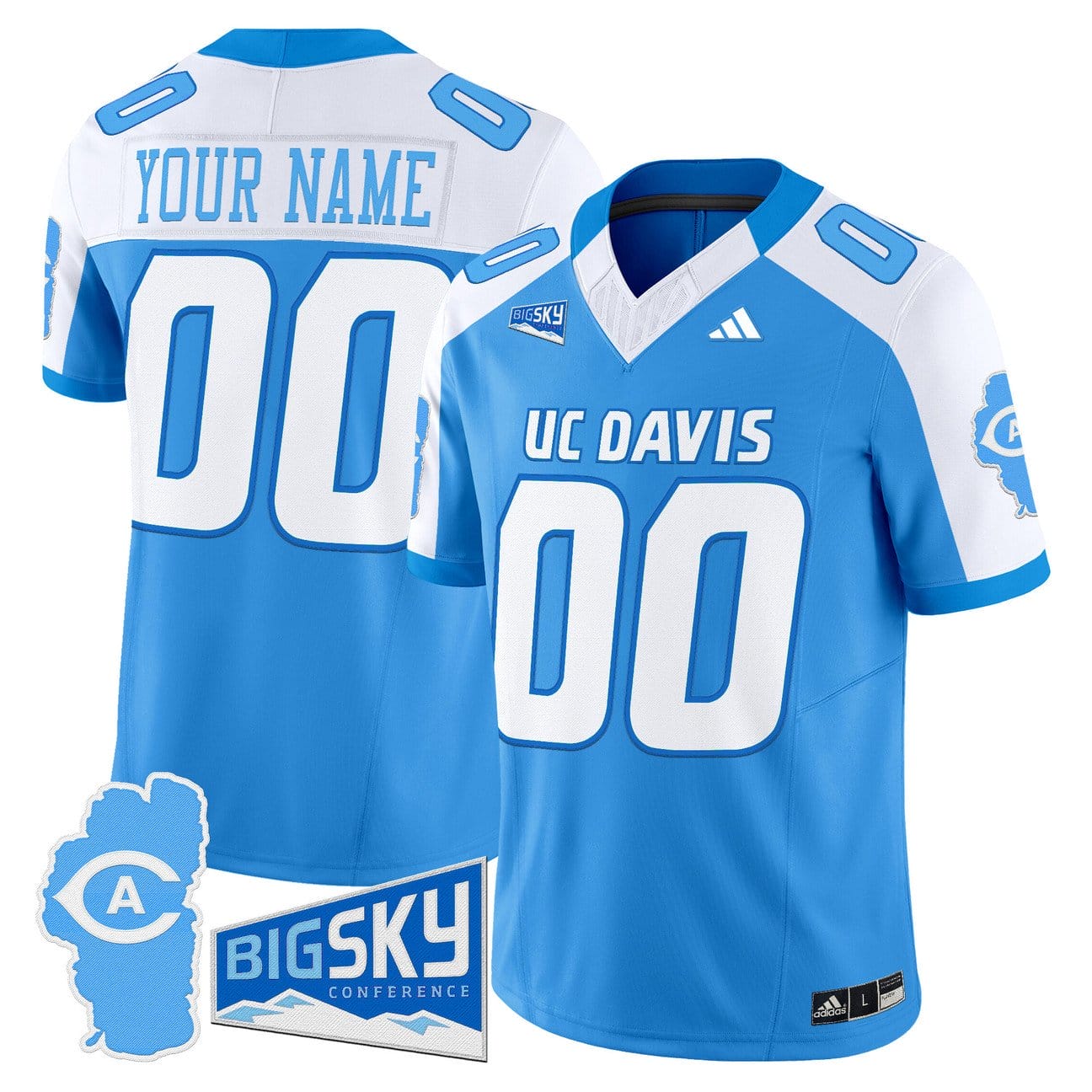 Alternative view of Custom UC Davis Aggies Jersey 2025 Lake Tahoe Patch Stitched