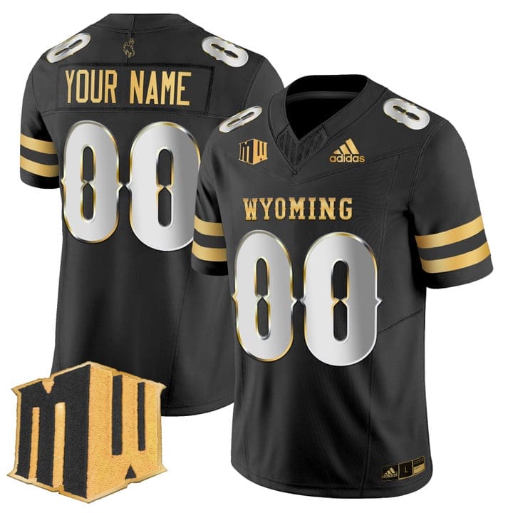 Custom Wyoming Cowboys Jersey 2025 Gold Vapor Limited Stitched - Image 3