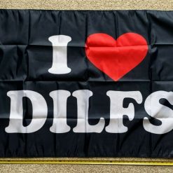DILF Flag I Heart DILF B Dad Beer Busch Bud Trump Sign Poster 3x5'