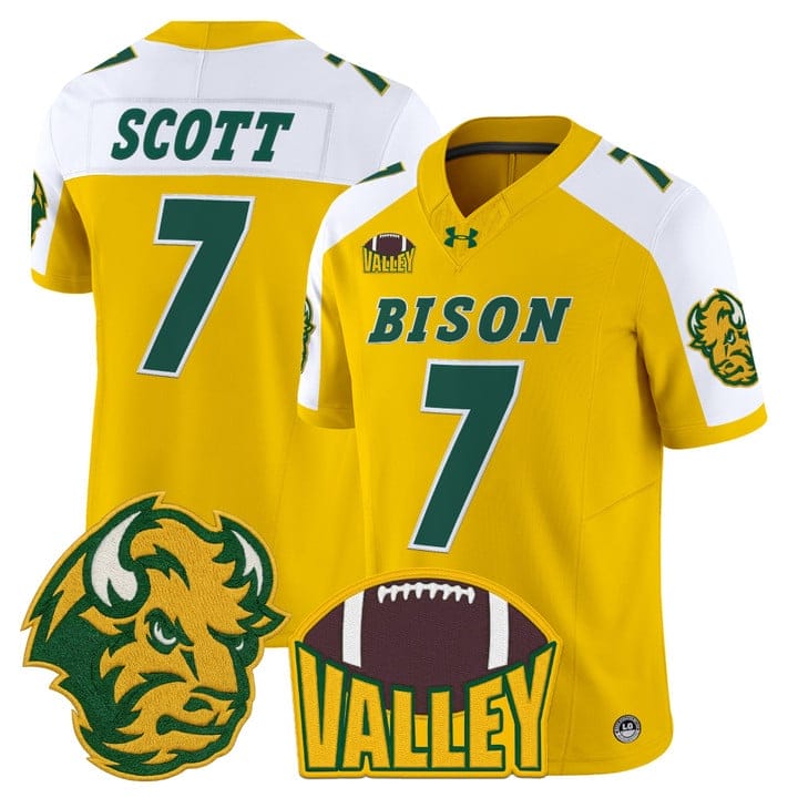 Alternative view of DJ Scott Jersey #7 North Dakota State Bison 2025 Limited Stitched