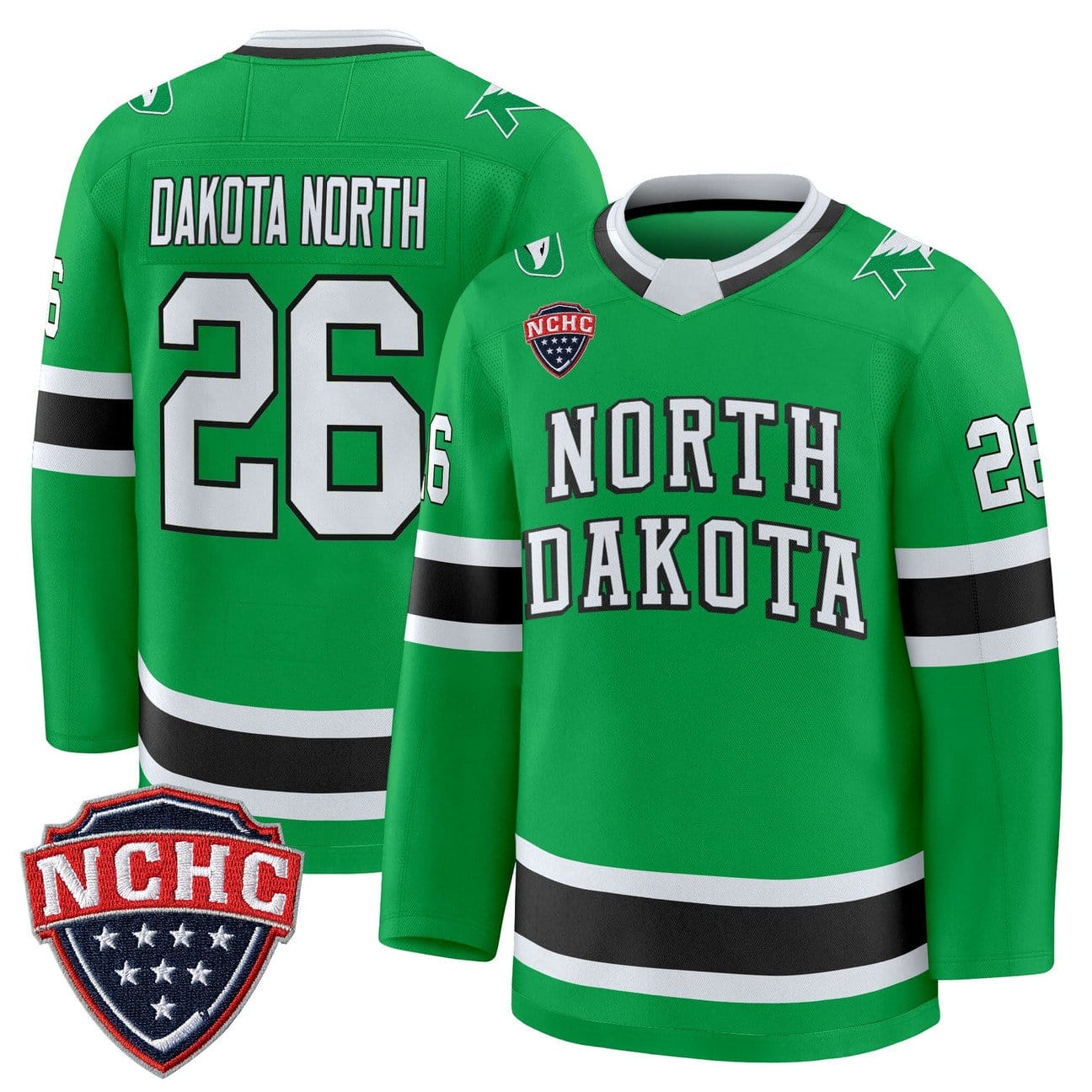 Alternative view of Dakota North Jersey #26 North Dakota Fighting Hawks 2025-26 Stitched