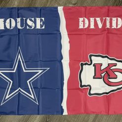 Dallas Cowboys vs Kansas City Chiefs House Divided Flag 3x5ft Banner New