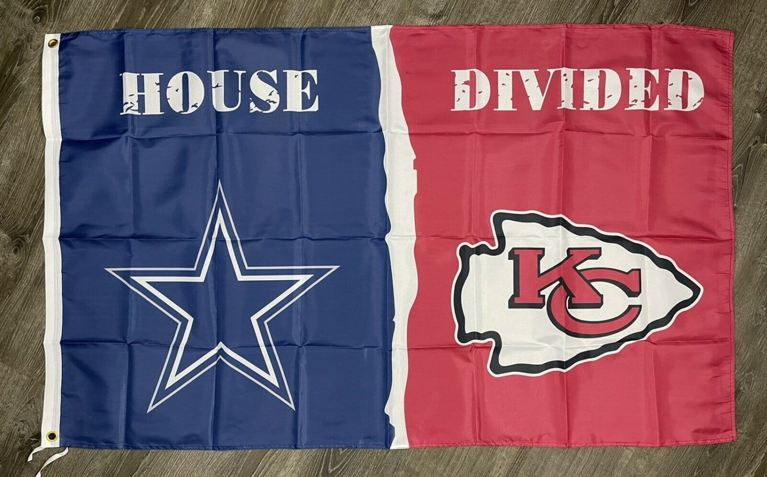 Dallas Cowboys vs Kansas City Chiefs House Divided Flag 3x5ft Banner New