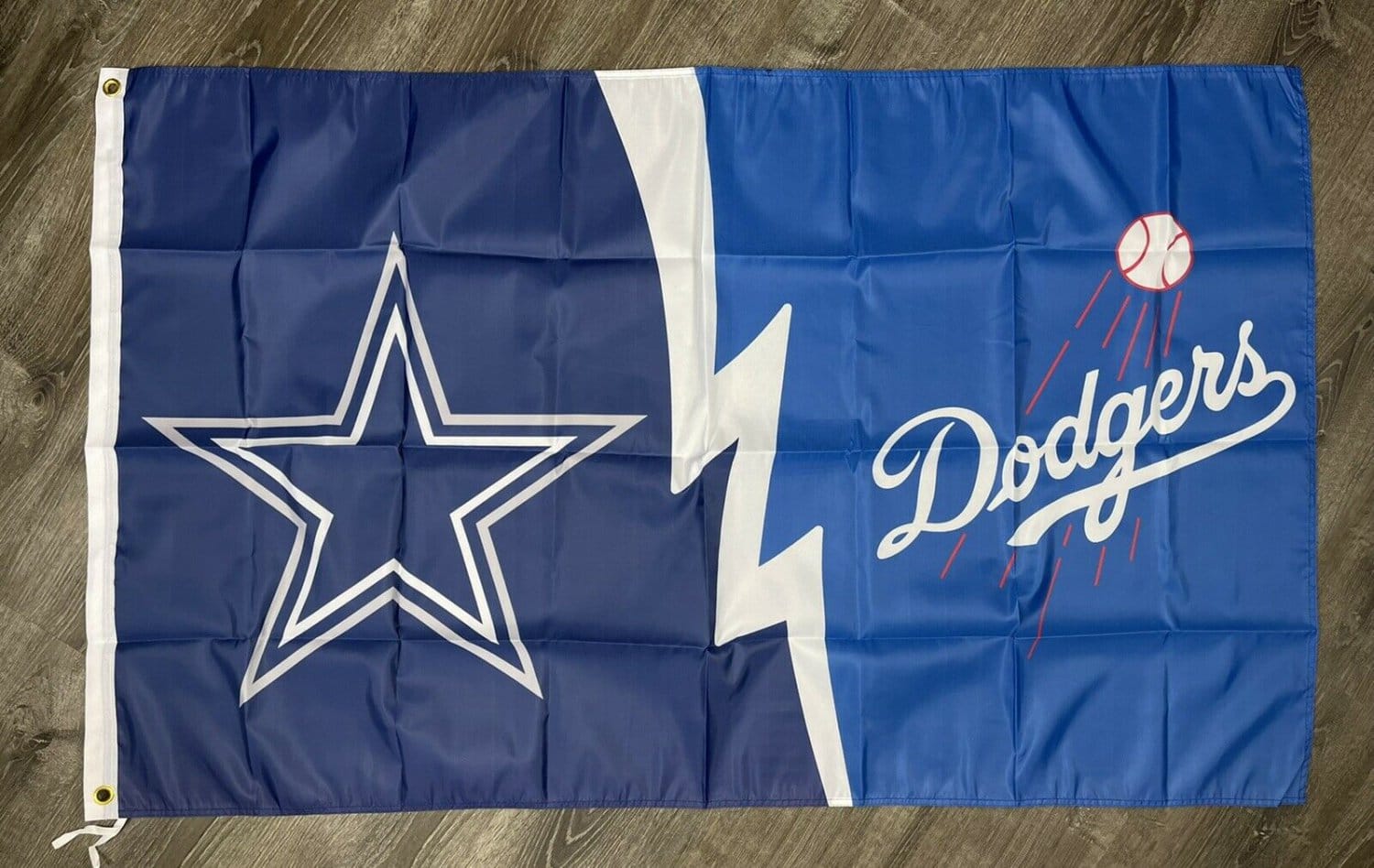 Dallas Cowboys vs Los Angeles Dodgers House Divided Flag 3x5ft Banner New