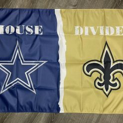 Dallas Cowboys vs New Orleans Saints House Divided Flag 3x5 ft Banner Man-Cave