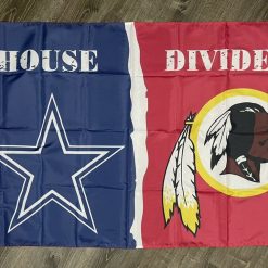 Dallas Cowboys vs Washington Redskins House Divided Flag 3x5 ft Sports Banner