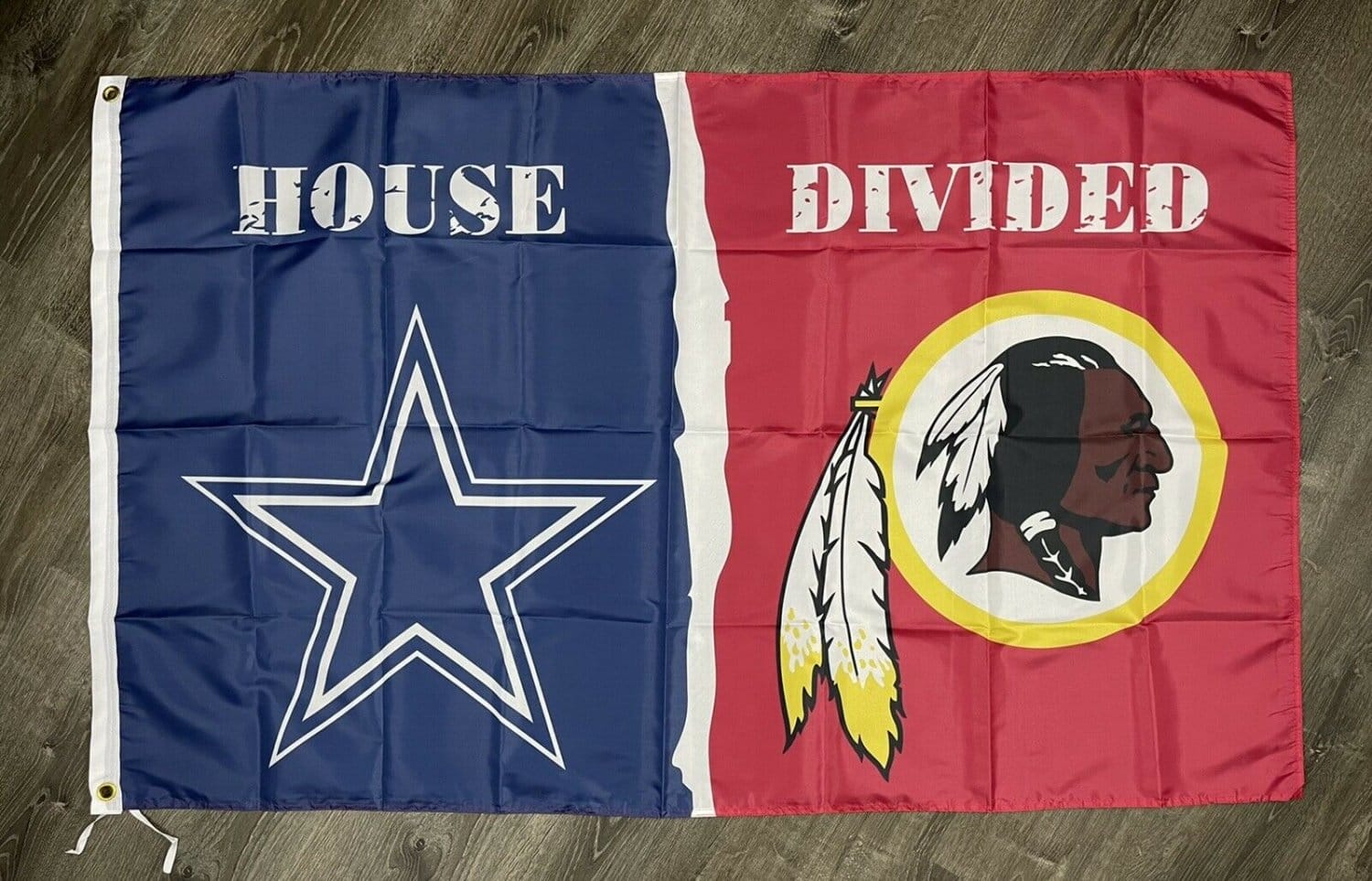 Dallas Cowboys vs Washington Redskins House Divided Flag 3x5 ft Sports Banner