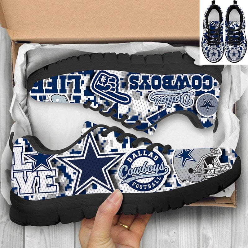 Dallas Cowboys Black Star NLF Sneaker Shoes - Image 7