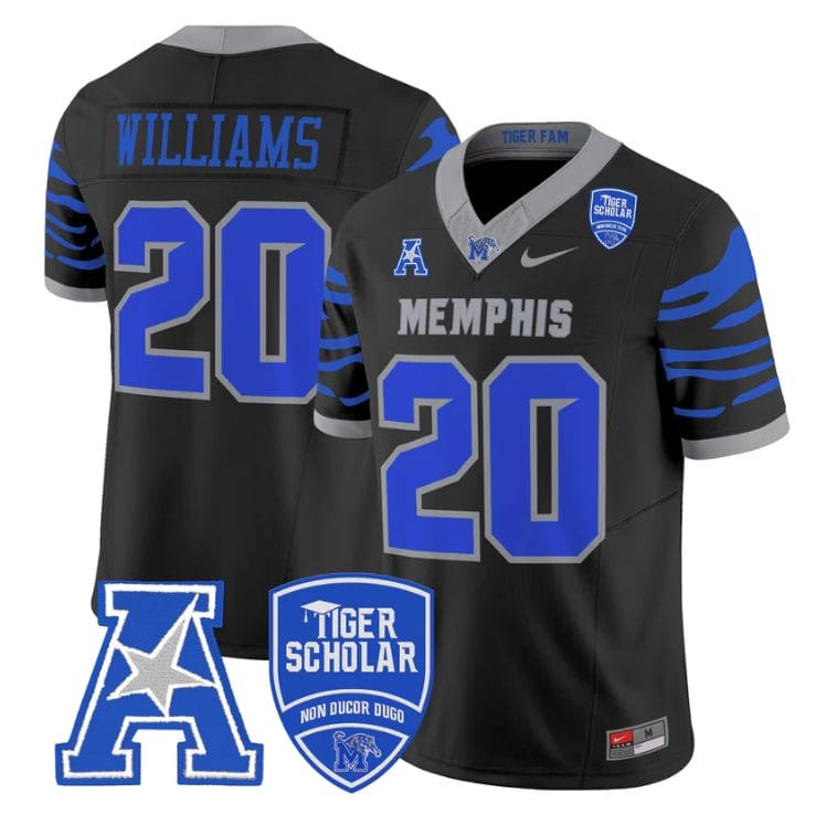 DeAngelo Williams Jersey #20 Memphis Tigers 2025 Vapor Limited Stitched Black