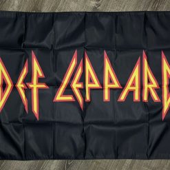 Def Leppard Union Jack Flag 3x5 ft Banner Black Joe Elliot Savage Rock Metal Man-Cave