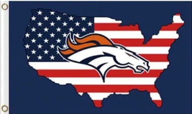 Denver Broncos American Flag 3X5 Ft Polyester Banner USA 90x150cm