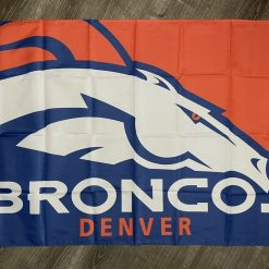 Denver Broncos Logo Flag 3x5 ft Sports Banner Man-Cave Garage Bar Pub