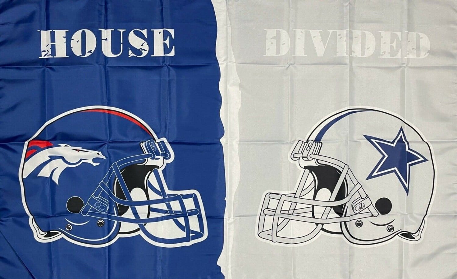 Denver Broncos vs Dallas Cowboys House Divided Flag 3x5 ft Sports Banner New