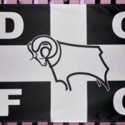 Derby County Football Club Flag Black White 3x5ft Banner Polyester
