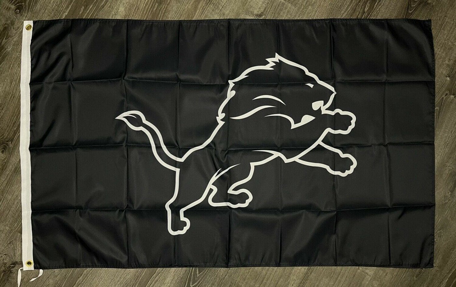 Detroit Lions Logo Flag 3x5 ft Sports Black Banner Man-Cave Garage