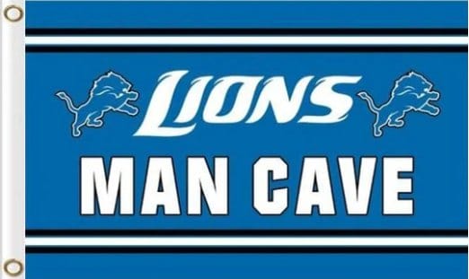Detroit Lions MAN CAVE Outdoor Flag 3X5 Ft Polyester Banner USA 90x150cm