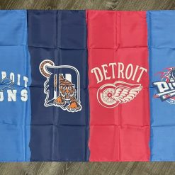 Detroit Lions Red Wings Tigers Pistons All Day Flag 3x5  Banner Man-Cave New