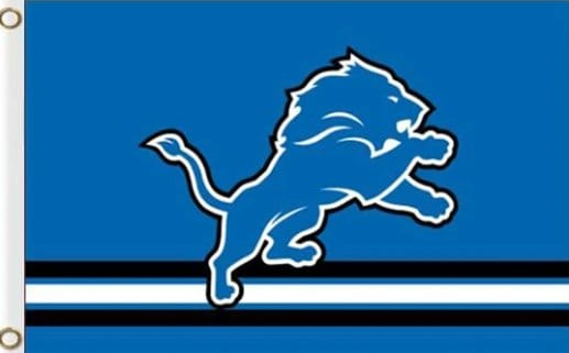 Detroit Lions Three Lines Flag 3X5 Ft Polyester Banner USA 90x150cm
