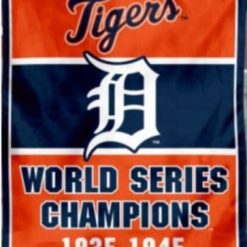 Detroit Tigers 4-Time World Series Champions Flag 3X5Ft Banner USA Polyester with Brass Grommets