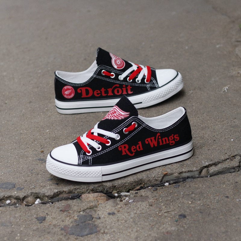 Detroit Red Wings Top Canvas Sport Sneakers Shoes For Men Women Fans - Image 4