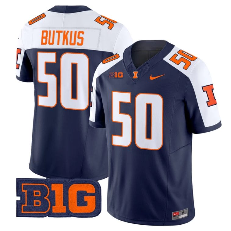 Dick Butkus Jersey #50 Illinois Fighting Illini 2025 Vapor Stitched - Image 2