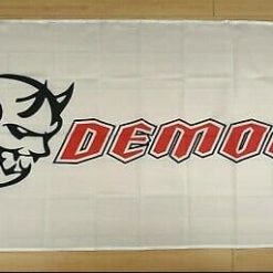 Dodge Demon SRT White Flag 3X5 Ft Polyester Banner USA 90x150cm