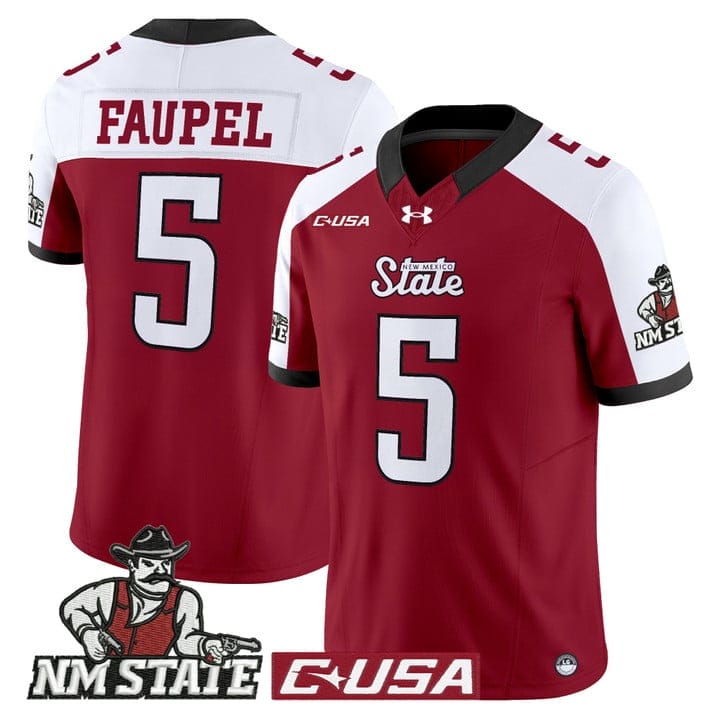 Donovan Faupel Jersey #5 New Mexico State Aggies 2025 Vapor Stitched - Image 4