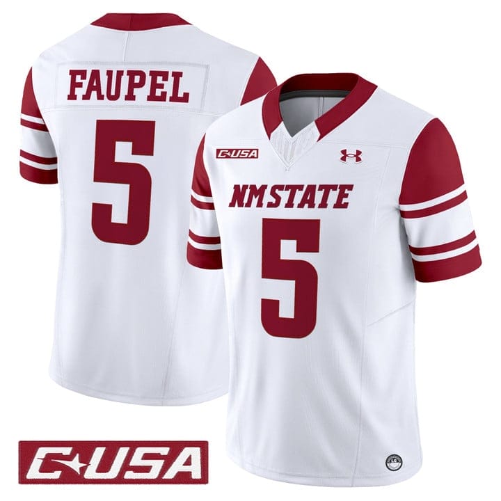 Alternative view of Donovan Faupel Jersey #5 New Mexico State Aggies 2025 Vapor Stitched