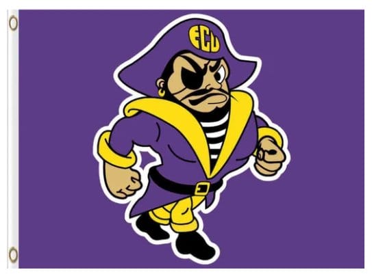 East Carolina Pirates Club Basketball USA Flag 3X5ft Banner USA Polyester with 2 Brass Grommets