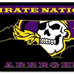 East Carolina Pirates Polyester USA Sport Flag 3X5ft Banner USA Polyester with 2 Brass Grommets