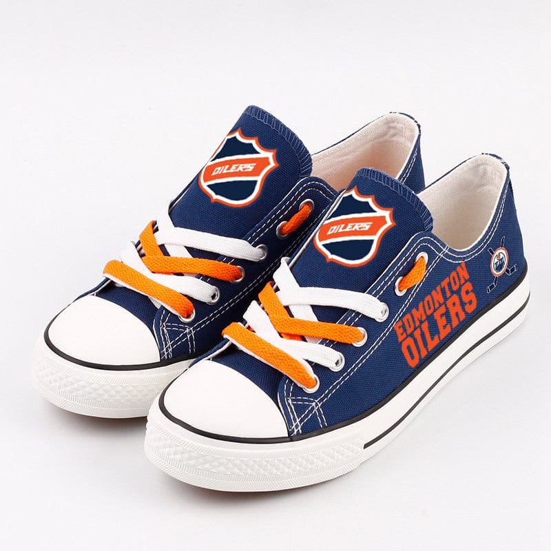 Edmonton Oilers Top Canvas Sport Sneakers Shoes For Men Women Fans