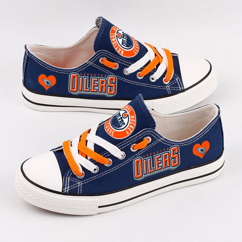 Edmonton Oilers Top Canvas Sport Sneakers Shoes For Men Women Fans - Image 3