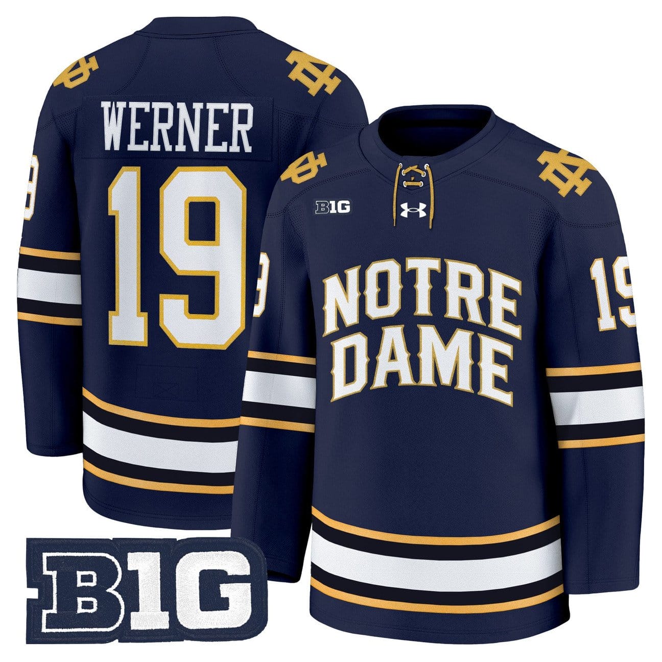 Evan Werner Jersey #19 Notre Dame Fighting Irish 2025-26 Premium Stitched - Image 3