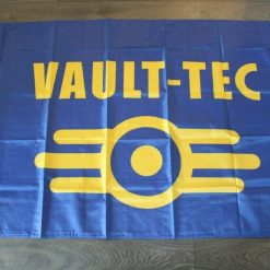 Fallout Vault Tech Banner Flag 3x5ft Blue Yellow Logo 76 New
