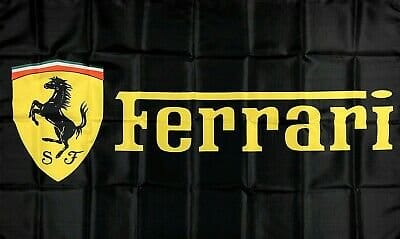 Ferrari Flag Racing Black 3X5 Ft Polyester Banner USA 90x150cm