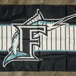 Florida Marlins Retro Style Flag 3x5 ft Black Sports Banner Man-Cave Garage