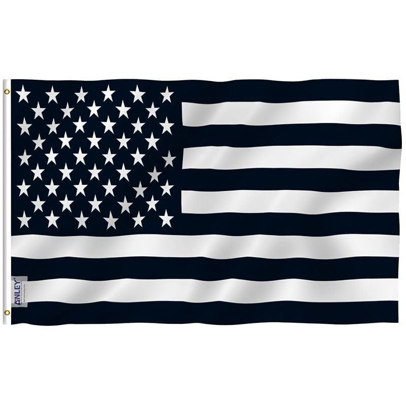 Fly Breeze Black and White American Flag with Brass Grommets 3X5Ft Banner USA