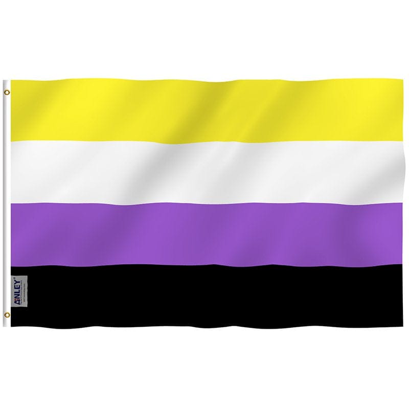 Fly Breeze Non-Binary Pride Flag with Brass Grommets 3X5Ft Banner USA Polyester