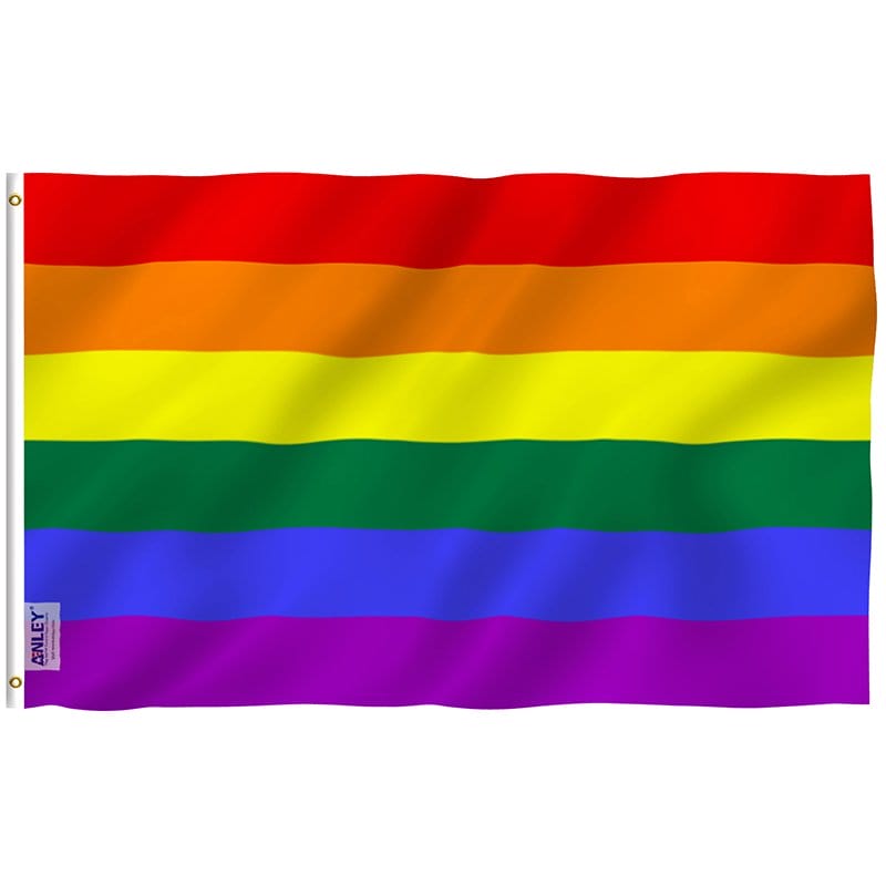 Fly Breeze Rainbow Gay Pride Flag with Brass Grommets 3X5Ft Banner USA Polyester