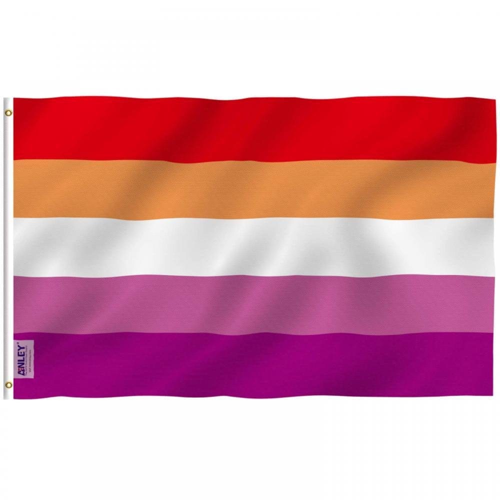 Fly Breeze Sunset Lesbian Pride Flag with Brass Grommets 3X5Ft Banner USA Polyester
